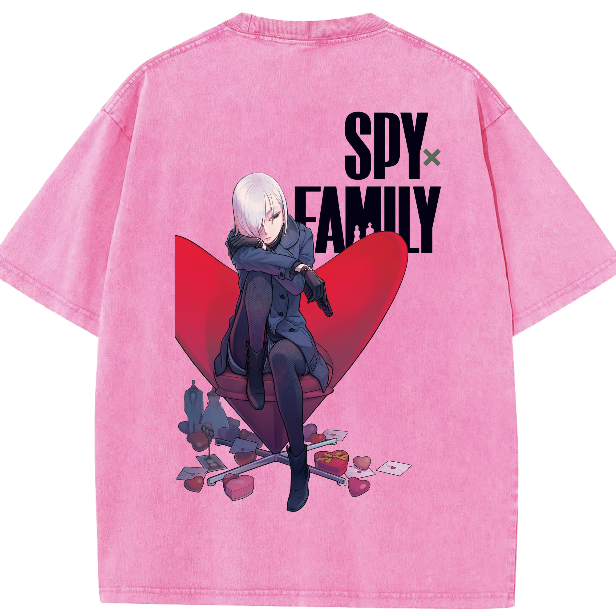 （画像用） SPY×FAMILY间谍家家酒 綿100% ヴィンテージ風 半袖Tシャツ（背面プリント）